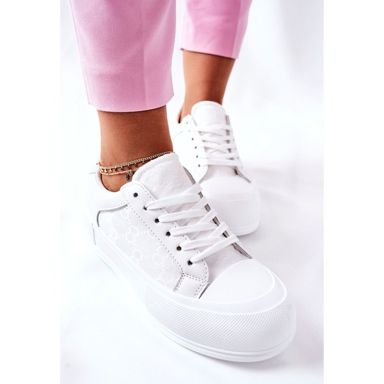 FB3 Zapatillas De Mujer En La Plataforma Blanco Miel 1