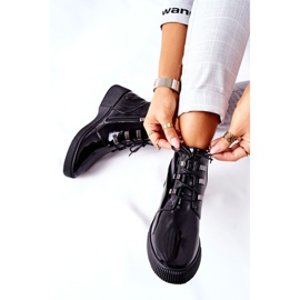 S.Barski Botas de trabajo negras lacadas Vica negro 1
