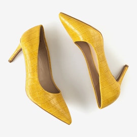 Zapatos mostaza con tacón de aguja Byatt amarillo 2