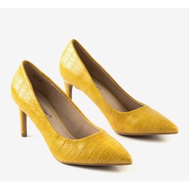 Zapatos mostaza con tacón de aguja Byatt amarillo 3