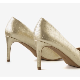 Zapatos de salón dorados con tacón de aguja Byatt 1