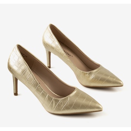 Zapatos de salón dorados con tacón de aguja Byatt 2