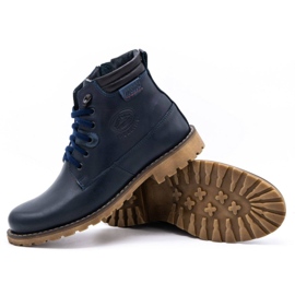 Olivier Botas de invierno de piel 754 azul marino 3