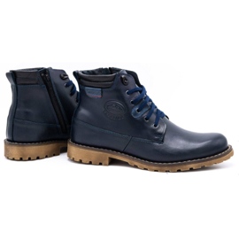 Olivier Botas de invierno de piel 754 azul marino 4