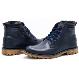 Olivier Botas de invierno de piel 754 azul marino 6