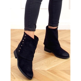 Botas negras con tacón de cuña oculto D7719 Negro 4