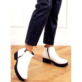 Blanco 9B1053 Botas blancas de suela gruesa 4