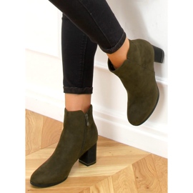 Botines verdes de tacón bajo KL-718 Green 5