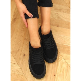 Negro 19287 Zapatillas deportivas All Black con suela gruesa 4