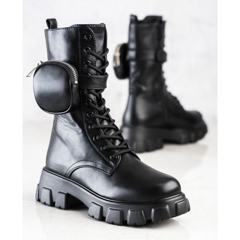 Bestelle Botas de moda con bolsillo. negro 1 Bestelle Botas de moda con bolsillo. negro 1