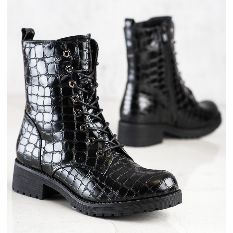 SHELOVET Botas de cazador con cordones negro 1 SHELOVET Botas de cazador con cordones negro 1