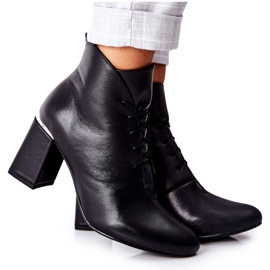 PA2 Botas de piel de mujer con tacón negro. 6