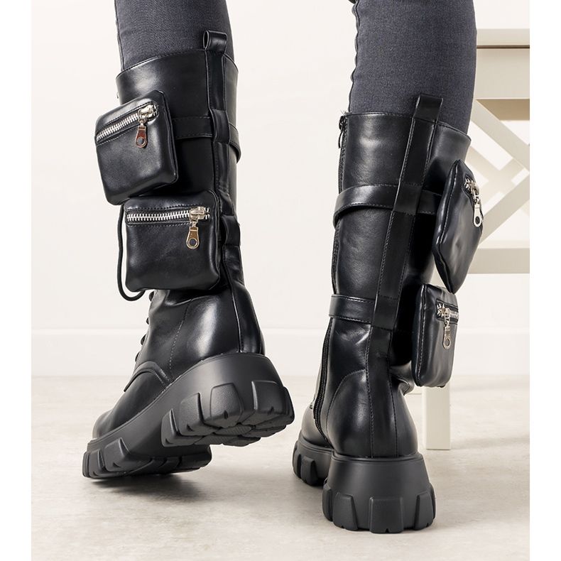 Botas negras con bolsitas Apolline negro 1