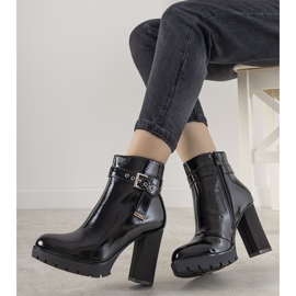 Botines negros lacados en el poste Blanc 1