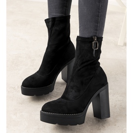 Botines Laurene de ante negro de mujer 1