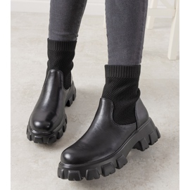 Botas negras con parte superior de calcetín de Slainie negro 1
