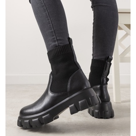 Botas negras con parte superior de calcetín de Slainie negro 2
