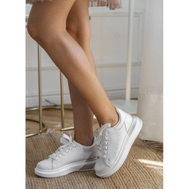 Zapatillas blancas con parte superior Run plateada blanco 1 Zapatillas blancas con parte superior Run plateada blanco 1