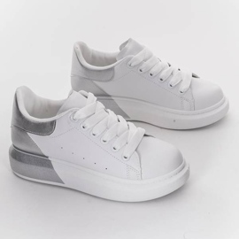 Zapatillas blancas con parte superior Run plateada blanco 2