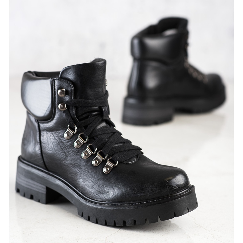 Ideal Shoes Botas casuales con calentamiento negro 1 Ideal Shoes Botas casuales con calentamiento negro 1