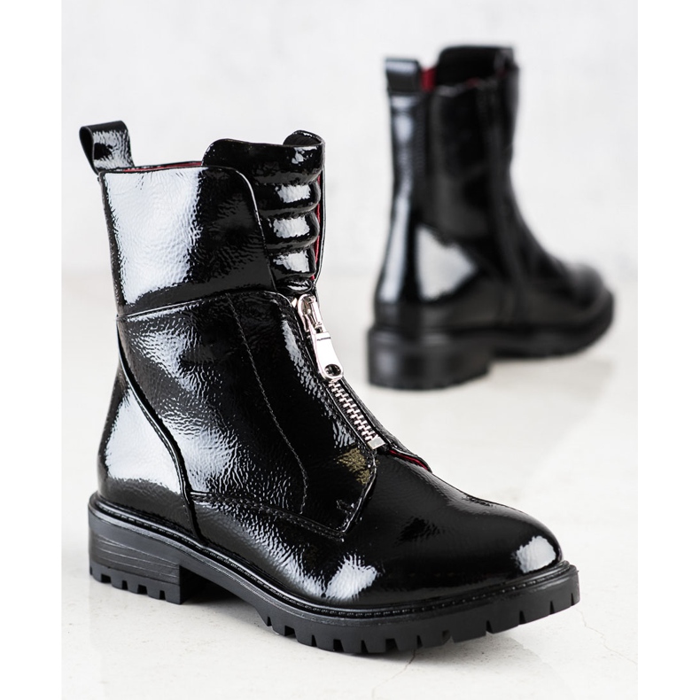 Erynn Trabajadores barnizados en el control deslizante negro 2