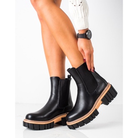 Seastar Botines Chelsea en la plataforma de moda negro 3