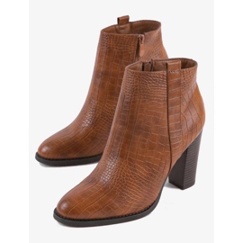 Botas camel en el poste de cocodrilo con patrón Remini marrón 2 Botas camel en el poste de cocodrilo con patrón Remini marrón 2