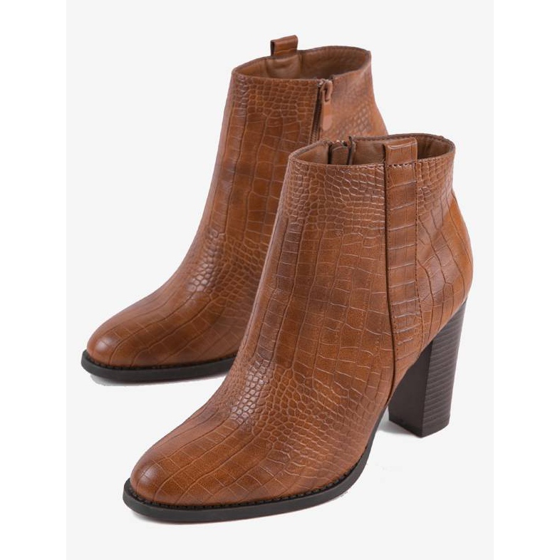 Botas camel en el poste de cocodrilo con patrón Remini marrón 2 Botas camel en el poste de cocodrilo con patrón Remini marrón 2