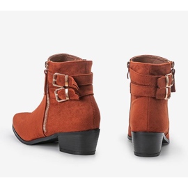 Botines planos marrones con hebillas Nila marrón 1