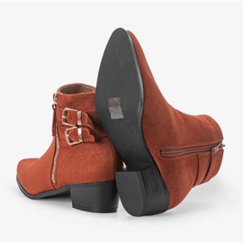 Botines planos marrones con hebillas Nila marrón 3