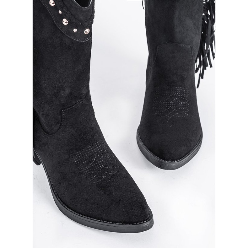 Botas vaqueras altas negras con chorros Clover negro 1