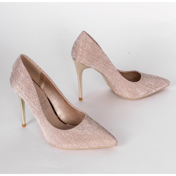 Tacones Ashley en oro rosa rosado 1