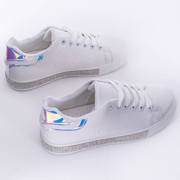 Zapatillas deportivas blancas con decoración holográfica Ciri blanco azul 1