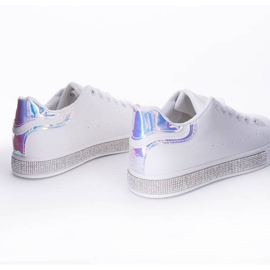 Zapatillas deportivas blancas con decoración holográfica Ciri blanco azul 2