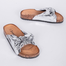 Pantuflas Cher plateadas brillantes plata 2