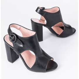 Sandalias negras en el poste de Caitlin negro 1