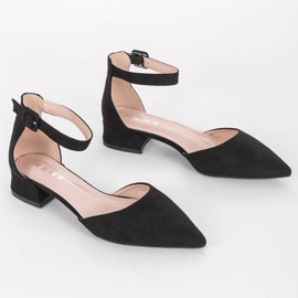 Bailarinas negras con recortes de terciopelo negro 1