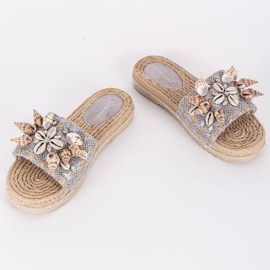 Chanclas Sea Side grises con conchas 2