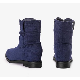 Botas azul marino con tacón de cuña Buenna cubierto 3