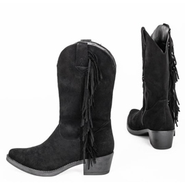 Botas vaqueras altas negras de Bianca negro 3