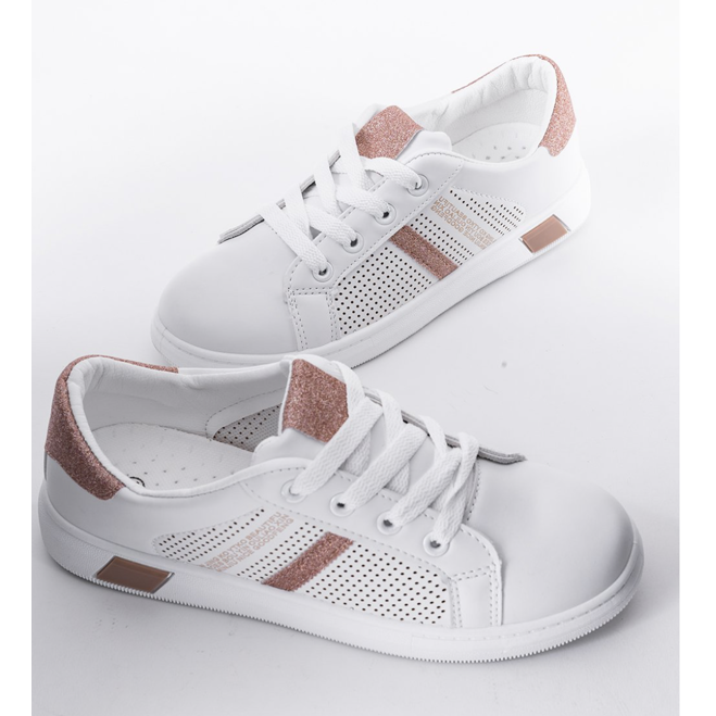 Zapatillas blancas con purpurina rosa de Betsy blanco 1
