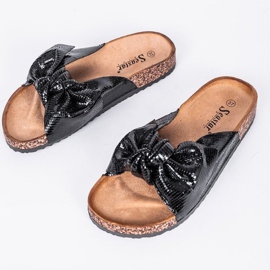 Pantuflas Cher negro brillante 2