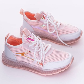 Deportivas blancas con adornos Lil blanco rosado 2