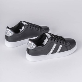 Zapatillas negras con adornos de Abbie negro plata 2