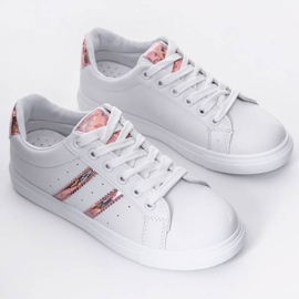 Deportivas blancas con adornos Abbie blanco rosado 1