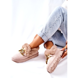 PB1 Pantuflas con Cadena Dorada para Mujer Ardrums Beige 5