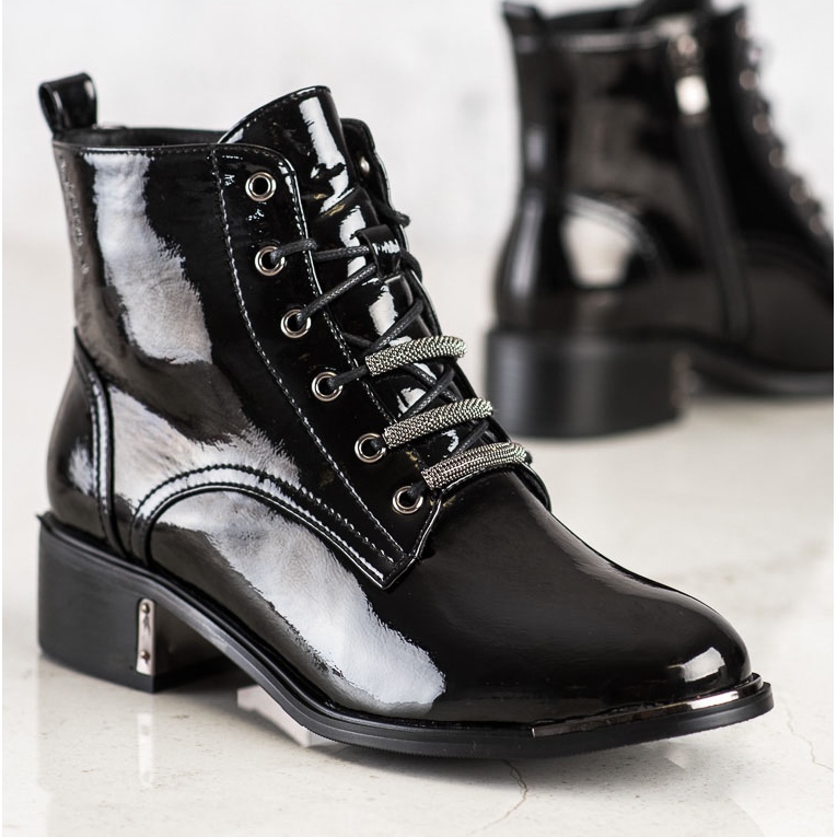 S. BARSKI Botas negras con puntera decorativa negro 1 S. BARSKI Botas negras con puntera decorativa negro 1