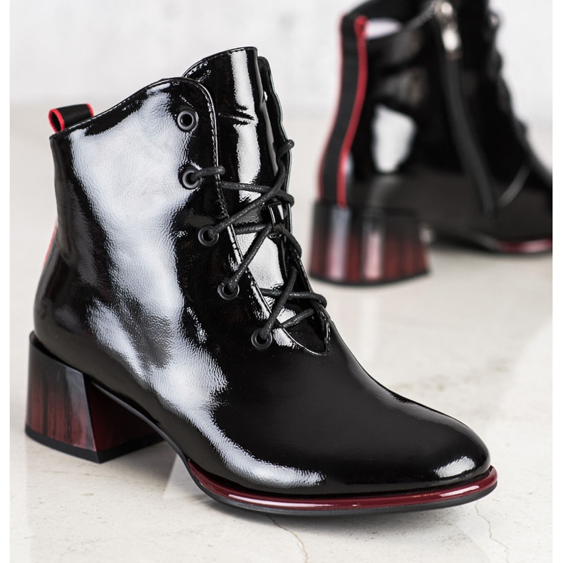 S. BARSKI Botas con cordones y tacones altos de S.BARSKI negro 1 S. BARSKI Botas con cordones y tacones altos de S.BARSKI negro 1