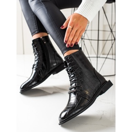 S. BARSKI Botas elegantes de cuero ecológico de S.BARSKI negro 4