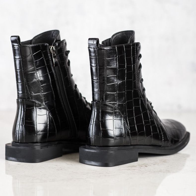 S. BARSKI Botas elegantes de cuero ecológico de S.BARSKI negro 1